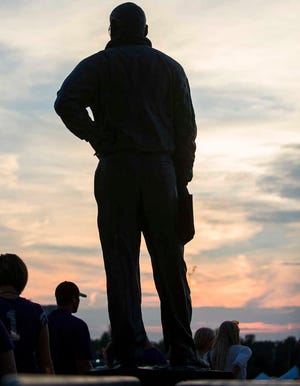 Kansas State football coach Bill Snyder, whose statue casts a shadow outside Snyder Family Stadium, was placed on the ballot at age 75 for the College Football Hall of Fame.