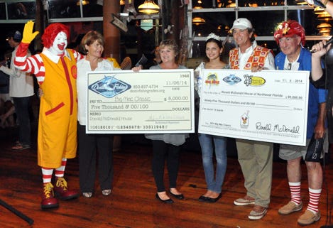Ronald McDonald along with McDonald’s Owner/Operator Mike Wright and Destin Fishing Rodeo executive director Helen Donaldson and Miss Destin Kira Moraca were on hand for the big check presentation.