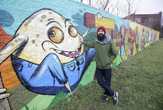 “I looked at it as a chance to step out of my comfort zone and challenge myself as an artist,” Steve Ehret says of his mural in Canton's Mother Gooseland.