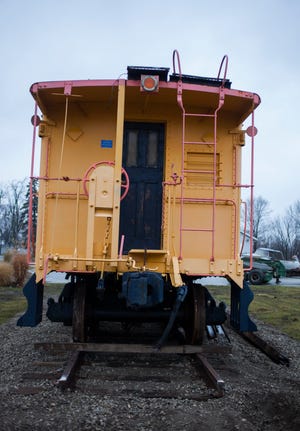 The front of a restored 1941 caboose sits outside of the St. Charles Area Museum in St. Charles. Carol Bray purchased the caboose in 1986. After extensive renovation, the caboose has been sold and moved to the St. Charles Area Museum for public display. The Associated Press