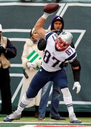New England's Rob Gronkowski and the Patriots will host the Ravens on Saturday for the fourth time in the last six postseasons. THE ASSOCIATED PRESS