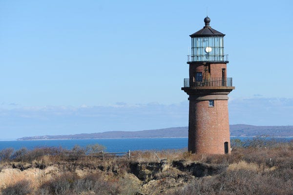 Gay Head Lighthouse is a popular destination in Aquinnah Nov. 13, 2013. A federal judge will hear oral arguments later this month in a case that could decide whether the Wampanoag Tribe of Gay Head (Aquinnah) can ultimately open a casino on Martha’s Vineyard.