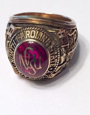 Leslie Conner graduated from North Carolina State University in 1968. Conner lost his ring 23 years ago and recently passed away. The ring was returned to his daughter, Kelly Grier, exactly a year after his death. Nine-year-old Kate Fletcher found the ring at Moss Lake. (Shared by Kelly Grier)