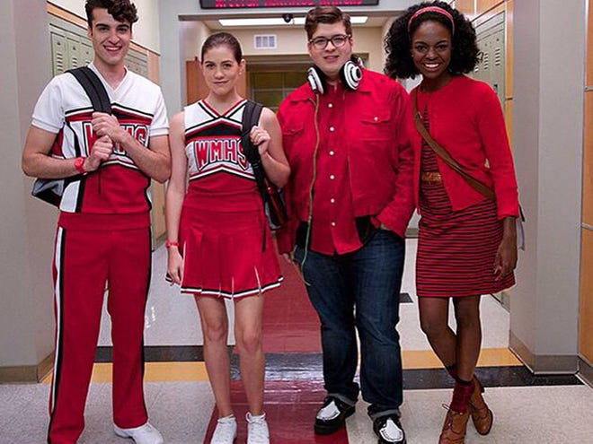 Noah Guthrie, third from left, was cast in the final season of "Glee."