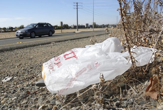 Legislation passed last year will lead to the nation's first ban on single-use plastic bags in California. ASSOCIATED PRESS FILE
