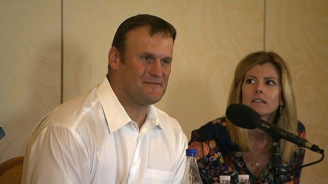 Former Miami Dolphins player, Rob Konrad, 38, explained on Monday, Jan. 12, 2015, how he fell of a boat while fishing in the Atlantic Ocean and survived after swimming 9 miles to safety.