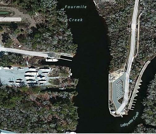 Aerial Photo of Four Mile Landing at Lafayette Creek and Four Mile Creek