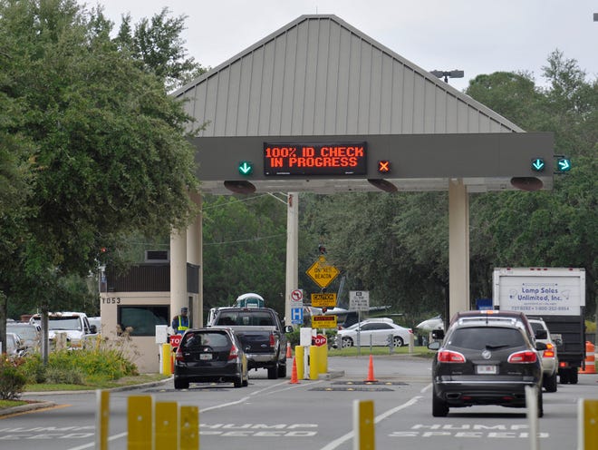 Main gate at Jacksonville Naval Air Station.