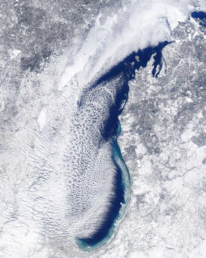 This image from Tuesday, Jan. 13, shows the clear skies over West Michigan that contributed to the area's record low temperatures. Contributed