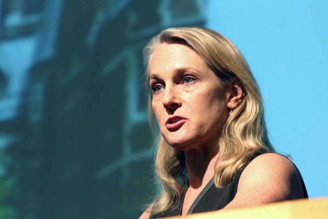 Piper Kerman, author of “Orange is the New Black,” spoke to students at Johnson & Wales University Tuesday night.