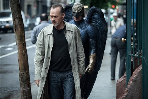 Michael Keaton portrays Riggan in a scene from "Birdman." Keaton was nominated for an Oscar Award for best actor for his role in the film.