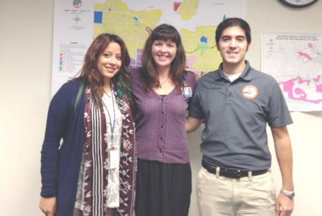 Pictured are (from left) Joanna Soria, public information officer, city of Fort Walton Beach; Rachel Mayew, development and communications manager, Covenant Hospice; Chris Frassetti, planner II, City of Fort Walton Beach.