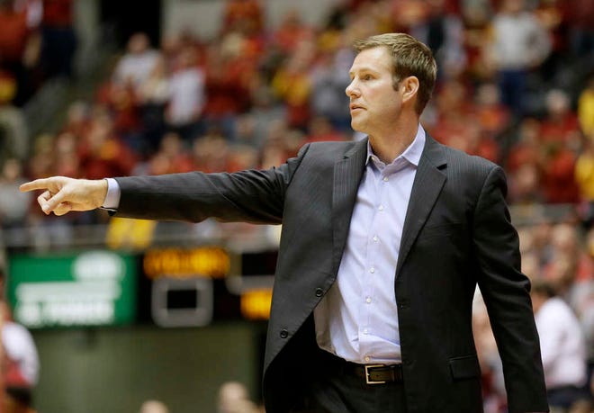 Iowa State coach Fred Hoiberg gestures during the second half of his team's NCAA college basketball game against Oklahoma State, Tuesday, Jan. 6, 2015, in Ames, Iowa. Iowa State won 63-61.