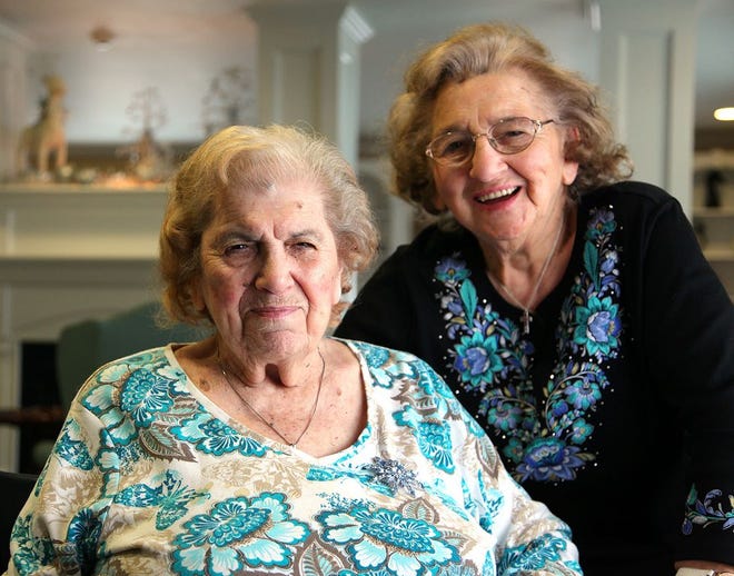 A local "Rosie The Riveter" recalls her wartime work.
Mary Kennedy, 91, left, was a Rosie Riveter at Fore River Shipyard in Quincy while her sister, Bertha Glavin, 87, worked at a WWII plant where women stitched raincoats for the Navy. They recalled their stories Friday, Feb. 21, 2014.