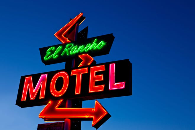 El Rancho Motel's neon sign has glowed for years over Highway 99. COURTESY STEFANIE POTEET