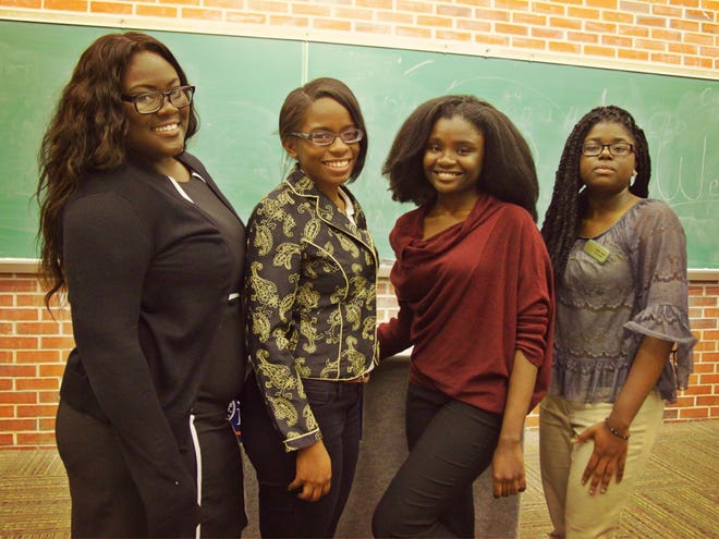 Members of Love, Period Inc. include, from left, Keanie Taylor, Kyria Louis-Charles, Roldyne Dolce and Cynthia Joseph.