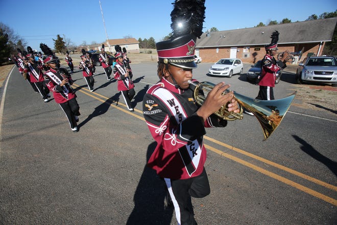 The West Mecklenburg Marching band marches in the Kingstown Dr. Martin Luther King Jr. parade.