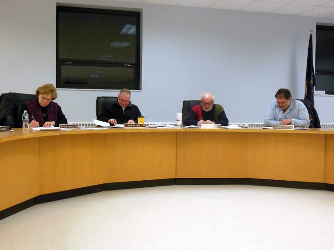 Shown during last week's Frankfort Town Council meeting are, from left, Councilwoman Darlene Abbatecola, Councilman John Wallace, Town Supervisor Joseph Kinney and Councilman Michael Testa. TELEGRAM PHOTO/DONNA THOMPSON