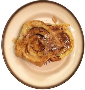 Serve French toast warm with powdered sugar, syrup or other toppings.

JO ANN KIRBY/THE RECORD