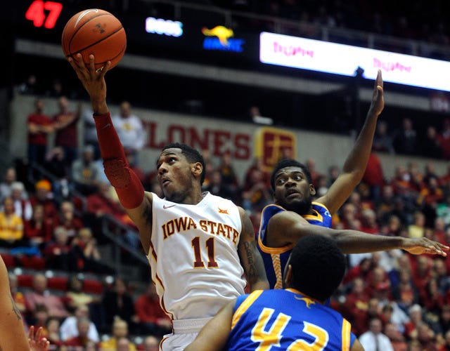 Iowa State's Monte Morris deflected talk of his professional future on Thursday, saying he needs at least another year before considering a pro career. File Photo by Nirmalendu Majumdar/Ames Tribune
