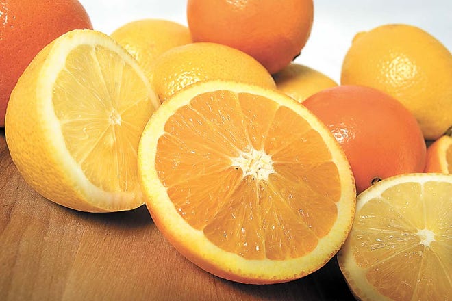 Citrus fruits are typically at their sweetest in January and February.