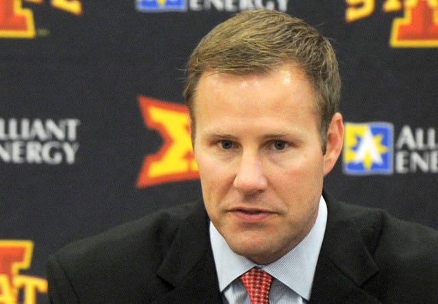 Iowa State's men's basketball coach Fred Hoiberg will lead his Cyclones into Texas Tech for a game at 3 p.m. this afternoon. Photo by Nirmalendu Majumdar/Ames Tribune