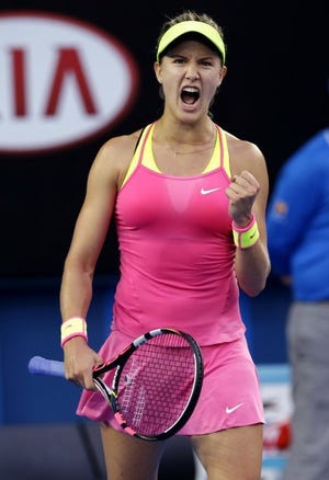Twenty-year-old Canadian Eugenie Bouchard won her first two matches in straight sets.