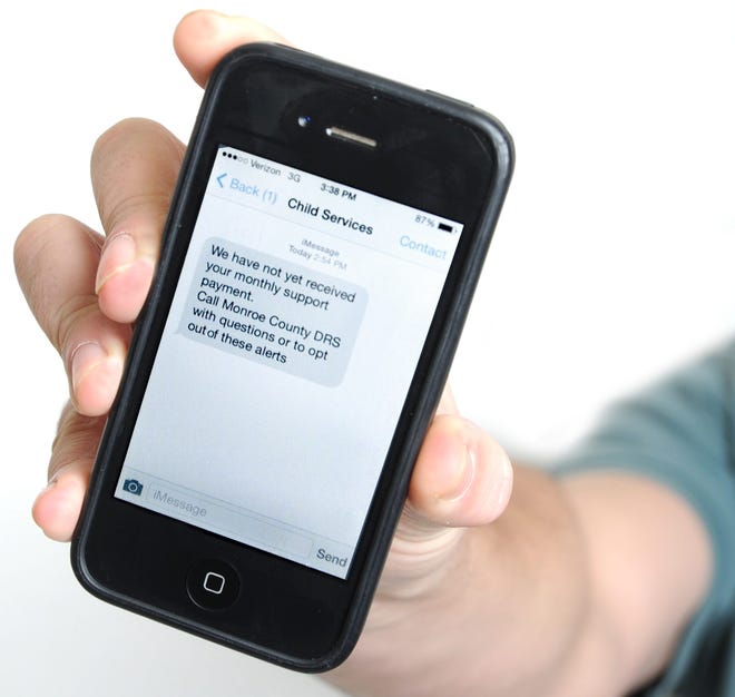 If you are behind in child support, you may receive this text message. (Melissa Evanko/Pocono Record)