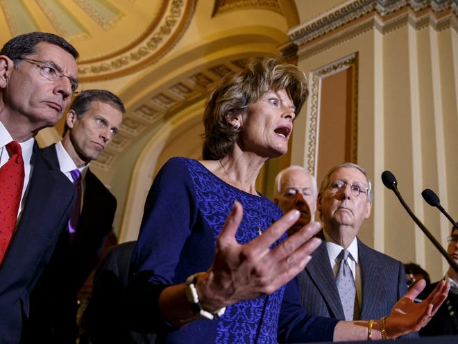 Senate Energy and Natural Resources Committee Chair Sen. Lisa Murkowski, R-Alaska, voices her opposition after President Barack Obama on Tuesday waded into a decades-long fight over drilling in Alaska's Arctic National Wildlife Refuge, announcing that his administration would pursue a wilderness designation for 12.28 million acres, barring drilling in most of the refuge.