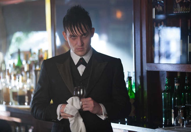 In this image released by Fox, Robin Lord Taylor portrays Oswald Cobblepot in a scene from "Gotham," airing Mondays at 8 p.m. EST on Fox. (AP Photo/Fox, Jessica Miglio)