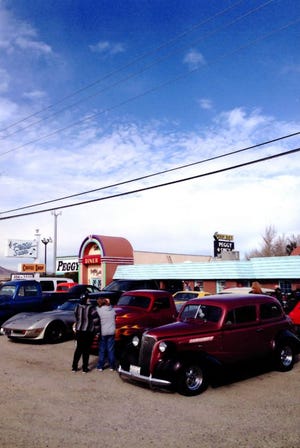 Various cars from local car clubs line up in Peggy Sue’s Diner’s parking lot last year for the annual Super Bowl Run. The annual event runs from 8 to 11 a.m. on Super Bowl Sunday. (Photo submitted by Peggy Sue Gabler)