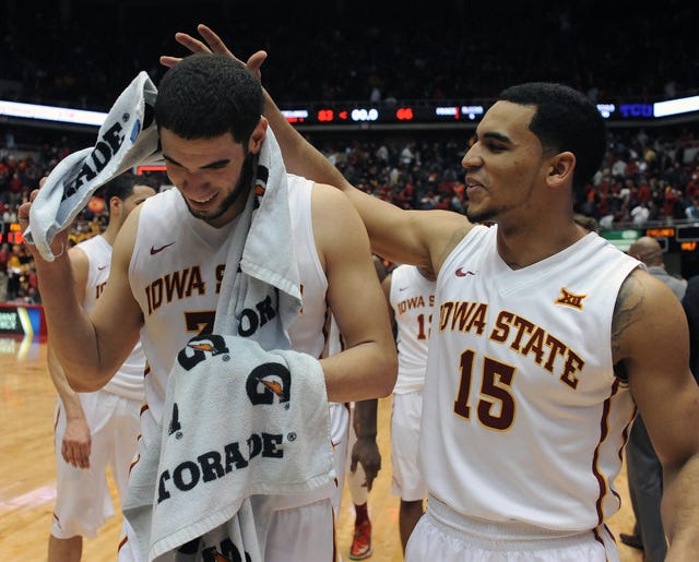 Iowa State's Georges Niang, left, and Naz Long walks off the Hilton Coliseum court after an 83-66 win over TCU on Saturday. Photo by Rich Abrahamson/Special to the Tribune 
 Iowa State's Jameel McKay, right, blocks the shot of TCU's Trey Zeigler at Hilton Coliseum on Saturday. Photo by Rich Abrahamson/Special to the Tribune 
 Iowa State's Monte Morris lays up a shot against TCU defender Amric Fields at Hilton Coliseum on Saturday. Photo by Rich Abrahamson/Special to the Tribune 
 Iowa State's Dustin Hogue, left, Naz Long and Georges Niang celebrate during an 83-66 win over TCU on Saturday. Photo by Rich Abrahamson/Special to the Tribune 
 Iowa State's Georgios Tsalmpouris drives to the baskt against TCU defender Hudson Price at Hilton on Saturday. Photo by Rich Abrahamson/Special to the Tribune