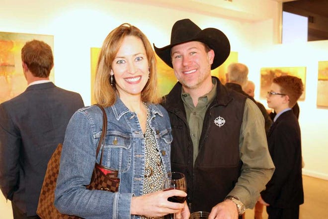 Melanie and Jerry Don Thompson attend the Out of the Blue art exhibit at Cerulean Gallery.