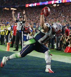 Against the Seahawks vaunted secondary, Patriots receiver Julian Edelman caught nine passes for 109 yards, including the game-winning touchdown. The Providence Journal/Bob Breidenbach