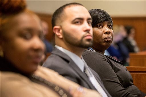 Ursula Ward, right, mother of Odin Lloyd, attends the murder trial of former New England Patriots player Aaron Hernandez at Bristol County Superior Court in Fall River, Mass., Tuesday, Feb. 3, 2015. Hernandez is accused of the June 2013 killing of Odin Lloyd.