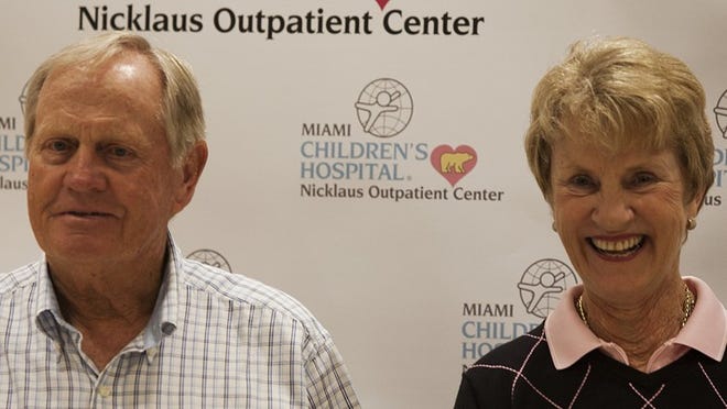 2012-11-3 (Brynn Anderson/The Palm Beach Post) - Palm Beach Gardens- Jack, left, and Barbara Nicklaus are pleased to open the new Miami Children’s Hospital Nicklaus Outpatient Center for a tour on Saturday, Nov. 3, 2012. The center is the second MCH pediatric care facility in Palm Beach County to be created so that families can receive care without traveling far.