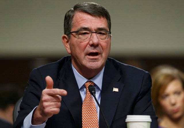 Ashton Carter, U.S. President Barack Obama's nominee to be secretary of defense, testifies before a Senate Armed Services Committee confirmation hearing on Capitol Hill in Washington, February 4, 2015.   REUTERS/Jonathan Ernst