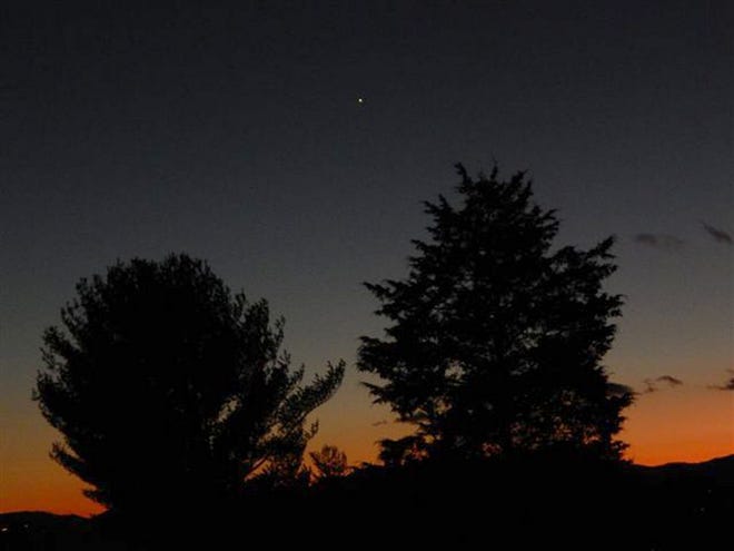 EVENING STAR - The planet Venus shines as a bright point in the western sky after sunset, this winter. Ed Wesley, of Milanville, PA, took this picture recently from Charlottesville, VA.
Contributed