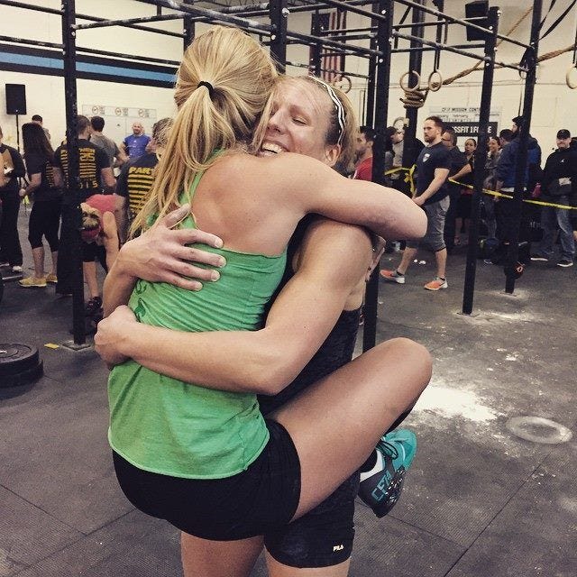 Original J's jubilation after finishing fourth in the Partner Throwdown at CrossFit 1Force