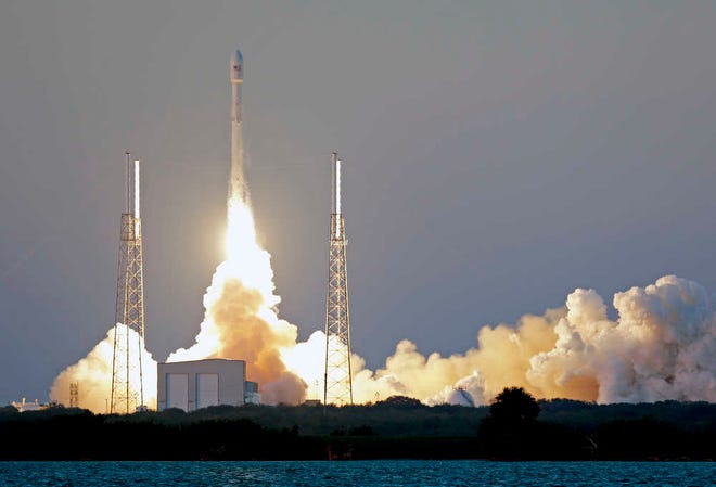An unmanned Falcon 9 SpaceX rocket lifts off from launch complex 40 at the Cape Canaveral Air Force Station in Cape Canaveral, Fla., Wednesday, Feb. 11, 2015. On board is the Deep Space Climate Observatory, which will head to a destination 1 million miles away. (AP Photo/John Raoux)