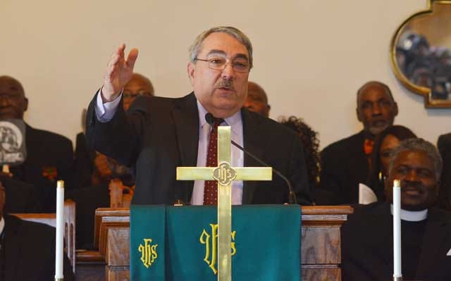 U.S. Rep. G.K. Butterfield, D.-N.C., speaks Sunday at St. Augustus AME Zion Church at the ‘50 Years from Selma to the Ballot: Where Do We Go from Here’ black history program.