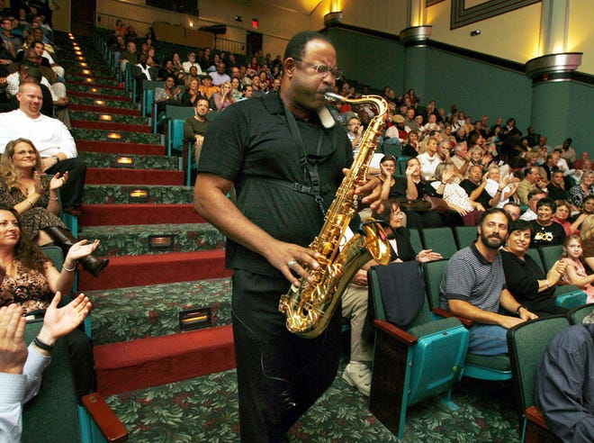 Dr. Hulon Crayton blows the crowd away with an encore jam solo Oct. 31, 2007, at the Martin Theatre. Crayton plays with the band On Call which was the opening act for renowned saxophonist Jeff Kashiwa. The local rheumatologist, philanthropist and music enthusiast died Saturday after battling leukemia.