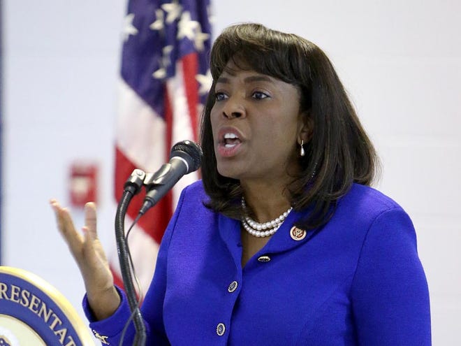 File photo - Congresswoman Terri Sewell talks to supporters during a town hall meeting at the McDonald-Hughes Community Center in Tuscaloosa, Ala. Friday, July 12, 2013. (Dusty Compton / Tuscaloosa News)