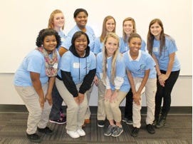 Shown left to right are (front row) Jasmin Julien, Kasha Kensie, Mary Podorsky, Taylor Richard, (back row) Desiree Cole, Jaci Andrews, Kadyn Brooks, Skye Broussard, and Courtney Duhe.