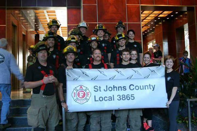 St. Johns County firefighters raised funds for the American Lung Association Feb. 7 in the 2015 Fight for Air Climb in Jacksonville.