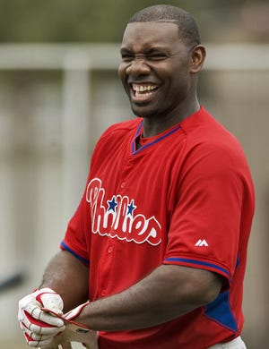 Phillies first baseman Ryan Howard homered in Tuesday's win over the Braves in a spring training game in Kissimmee, Florida.