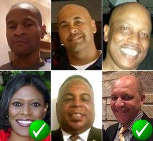 Teresa Haley (lower left) and Herman Senor (lower right) were the two top vote-getters in Tuesday's primary election for Ward 2 alderman. They will face off in the April 7 general election. The other candidates in the race were (top row from left) Jamie Adaire, George Alexander III, Billy Bishop and (lower center) Tyrone Pace.