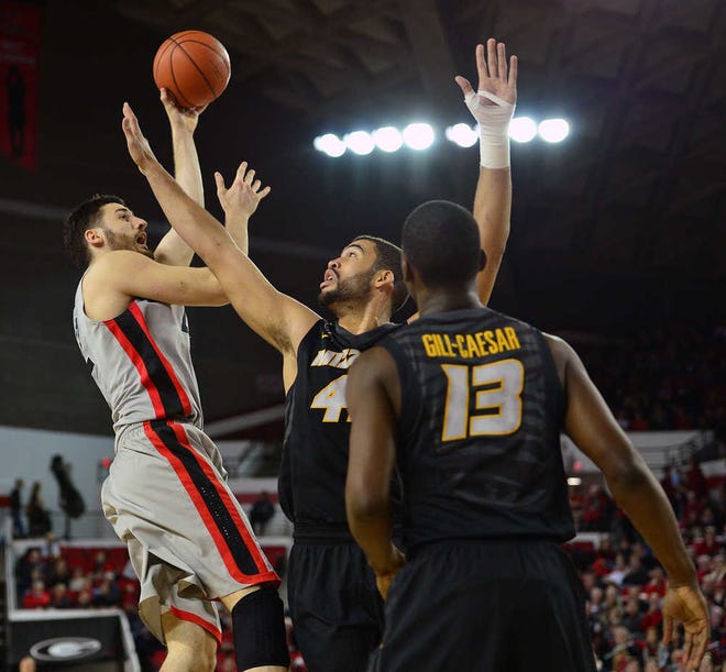 The Georgia Bulldogs defeated the Missouri Tigers 68-44 on Saturday February 28, 2015 at Stegeman Coliseum in Athens, Georgia Photo by Ted Mayer