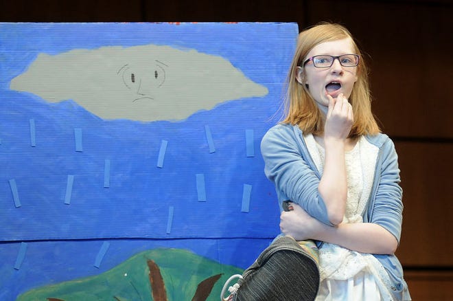 Sydney Benner, from Montgomery Elementary School, ponders her next move during the Odyssey of the Mind competition held at the two campuses of Pennsbury High School in Falls on Saturday, Feb. 28,2015. The school district hosts about 125 teams of kids in kindergarten through 12th grade from schools throughout Southeastern Pennsylvania. Each team has a minimum of five members and a maximum of seven. They prepared for the competition by getting together after school and on the weekends to practice their problem-solving techniques.