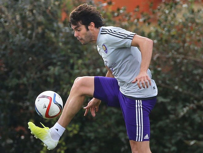 In this Jan. 23, 2015, file photo, Orlando City's Kaka, of Brazil, runs drills during media day for the MLS soccer club in Sanford. The 32-year-old Brazilian, a former AC Milan star, will be the highest paid player in the MLS in his first year with the league.